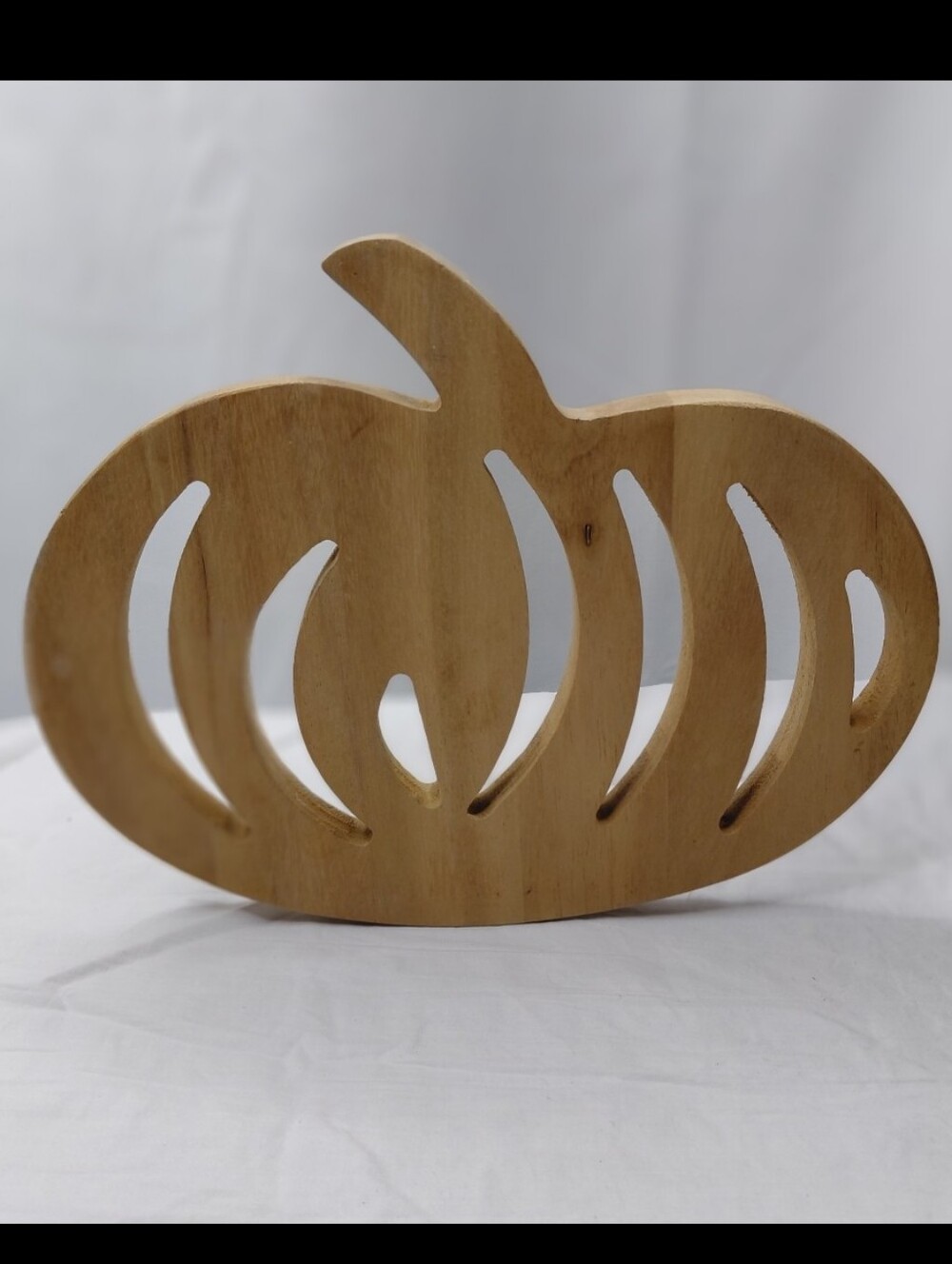 Wooden Pumpkin Table Accent - Natural Wood